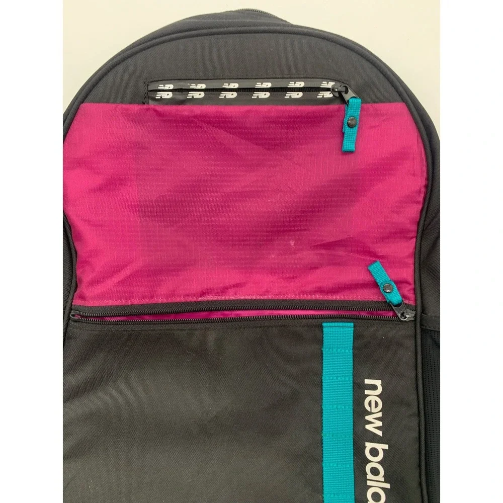 New‎ Balance Backpack Unisex OS Black Magenta Teal Colorblock Sporty Logo